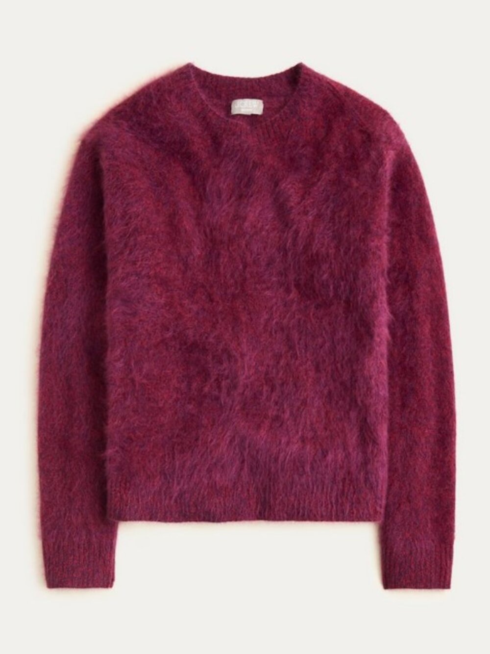J. Crew Brushed cashmere marled relaxed crewneck sweater L